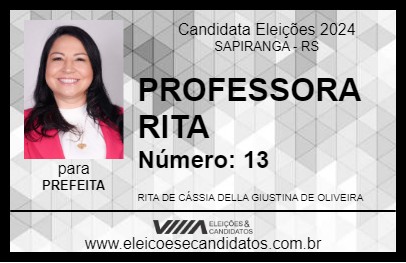 Candidato PROFESSORA RITA 2024 - SAPIRANGA - Eleições