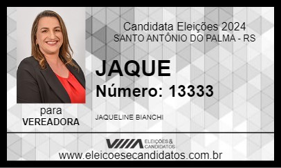 Candidato JAQUE 2024 - SANTO ANTÔNIO DO PALMA - Eleições