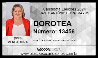 Candidato DOROTEA 2024 - SANTO ANTÔNIO DO PALMA - Eleições