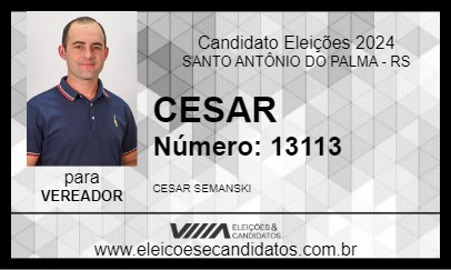 Candidato CESAR 2024 - SANTO ANTÔNIO DO PALMA - Eleições