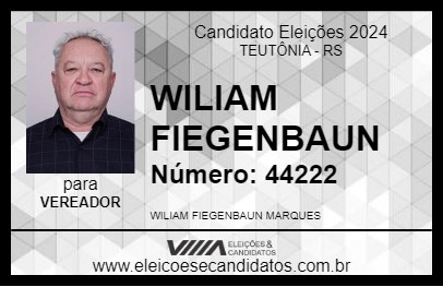 Candidato WILIAM FIEGENBAUN 2024 - TEUTÔNIA - Eleições