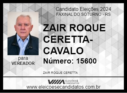 Candidato ZAIR ROQUE CERETTA- CAVALO 2024 - FAXINAL DO SOTURNO - Eleições