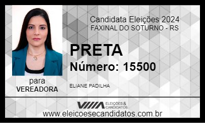 Candidato PRETA 2024 - FAXINAL DO SOTURNO - Eleições