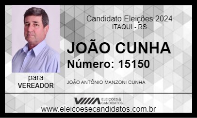 Candidato JOÃO CUNHA 2024 - ITAQUI - Eleições