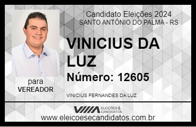 Candidato VINICIUS DA LUZ 2024 - SANTO ANTÔNIO DO PALMA - Eleições