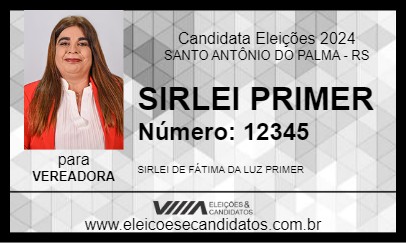 Candidato SIRLEI PRIMER 2024 - SANTO ANTÔNIO DO PALMA - Eleições