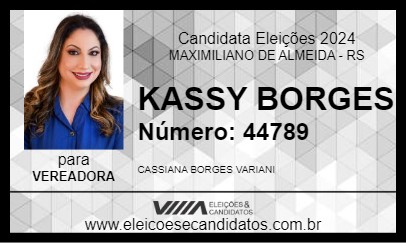 Candidato KASSY BORGES 2024 - MAXIMILIANO DE ALMEIDA - Eleições