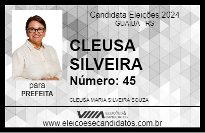 Candidato CLEUSA SILVEIRA 2024 - GUAÍBA - Eleições