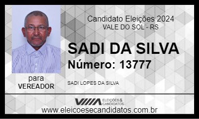 Candidato SADI DA SILVA 2024 - VALE DO SOL - Eleições