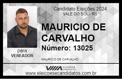 Candidato MAURICIO DE CARVALHO 2024 - VALE DO SOL - Eleições