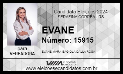 Candidato EVANE 2024 - SERAFINA CORRÊA - Eleições