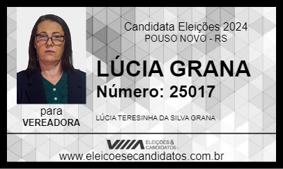 Candidato LÚCIA GRANA 2024 - POUSO NOVO - Eleições