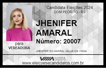 Candidato JHENIFER AMARAL 2024 - DOM PEDRITO - Eleições