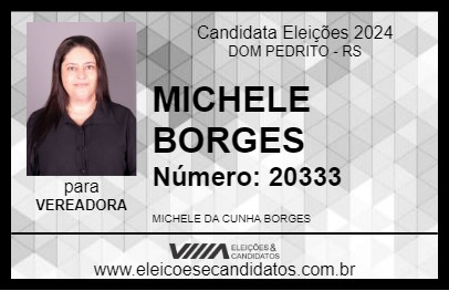 Candidato MICHELE BORGES 2024 - DOM PEDRITO - Eleições