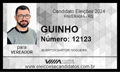 Candidato GUINHO  2024 - PAVERAMA - Eleições