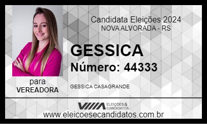 Candidato GESSICA  2024 - NOVA ALVORADA - Eleições