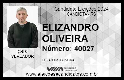 Candidato ELIZANDRO OLIVEIRA 2024 - CANDIOTA - Eleições