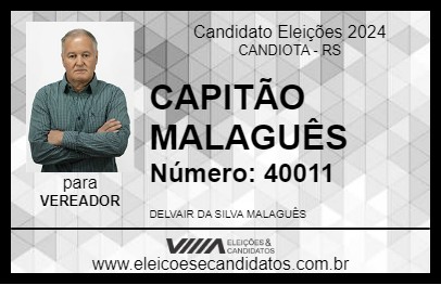 Candidato CAPITÃO MALAGUÊS 2024 - CANDIOTA - Eleições