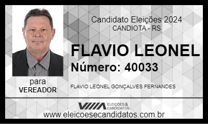 Candidato FLAVIO LEONEL 2024 - CANDIOTA - Eleições