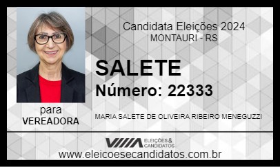 Candidato SALETE 2024 - MONTAURI - Eleições