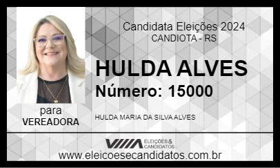 Candidato HULDA ALVES 2024 - CANDIOTA - Eleições