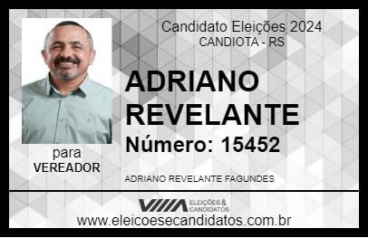 Candidato ADRIANO REVELANTE 2024 - CANDIOTA - Eleições