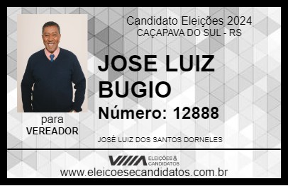 Candidato JOSE LUIZ BUGIO 2024 - CAÇAPAVA DO SUL - Eleições