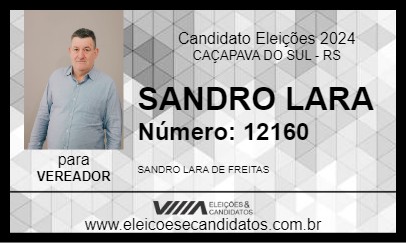 Candidato SANDRO LARA 2024 - CAÇAPAVA DO SUL - Eleições