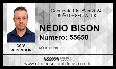 Candidato NÉDIO BISON 2024 - UNIÃO DA SERRA - Eleições