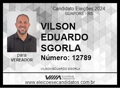 Candidato VILSON EDUARDO SGORLA 2024 - GUAPORÉ - Eleições