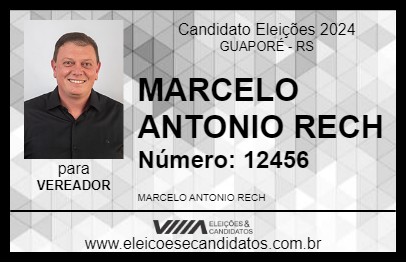 Candidato MARCELO ANTONIO RECH 2024 - GUAPORÉ - Eleições