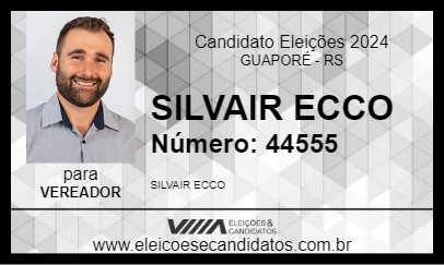 Candidato SILVAIR ECCO 2024 - GUAPORÉ - Eleições