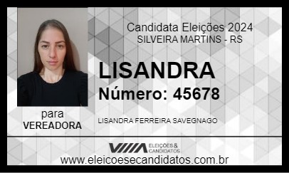 Candidato LISANDRA 2024 - SILVEIRA MARTINS - Eleições