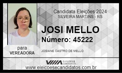 Candidato JOSI MELLO  2024 - SILVEIRA MARTINS - Eleições