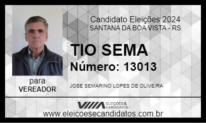 Candidato TIO SEMA 2024 - SANTANA DA BOA VISTA - Eleições