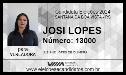 Candidato JOSI LOPES 2024 - SANTANA DA BOA VISTA - Eleições