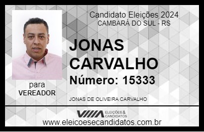 Candidato JONAS CARVALHO 2024 - CAMBARÁ DO SUL - Eleições