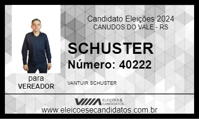 Candidato SCHUSTER 2024 - CANUDOS DO VALE - Eleições