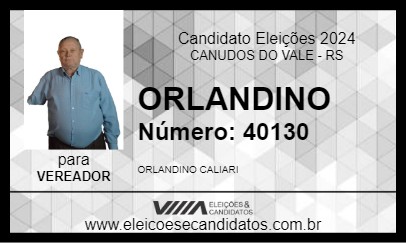 Candidato ORLANDINO 2024 - CANUDOS DO VALE - Eleições