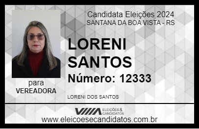 Candidato LORENI SANTOS 2024 - SANTANA DA BOA VISTA - Eleições