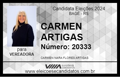 Candidato CARMEN ARTIGAS DA DOMINGUEIRA 2024 - BAGÉ - Eleições