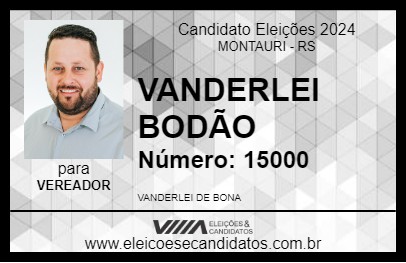 Candidato VANDERLEI BODÃO 2024 - MONTAURI - Eleições