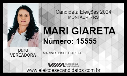 Candidato MARI GIARETA 2024 - MONTAURI - Eleições