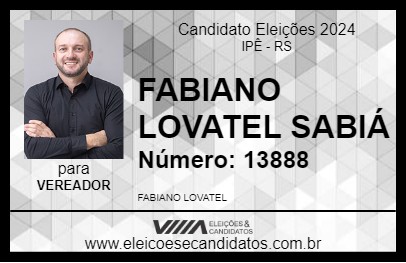 Candidato FABIANO LOVATEL SABIÁ 2024 - IPÊ - Eleições