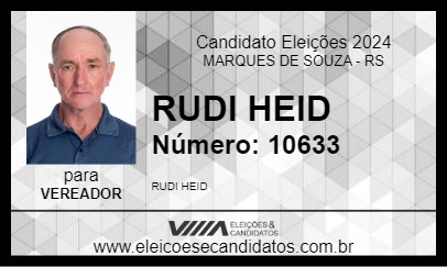 Candidato RUDI HEID 2024 - MARQUES DE SOUZA - Eleições