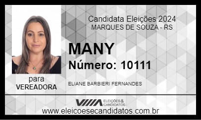 Candidato MANY 2024 - MARQUES DE SOUZA - Eleições