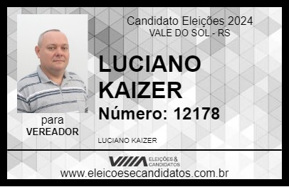 Candidato LUCIANO KAIZER 2024 - VALE DO SOL - Eleições