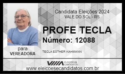 Candidato PROFE TECLA 2024 - VALE DO SOL - Eleições