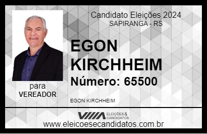 Candidato EGON KIRCHHEIM 2024 - SAPIRANGA - Eleições