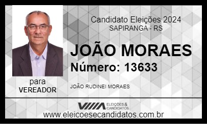 Candidato JOÃO MORAES 2024 - SAPIRANGA - Eleições